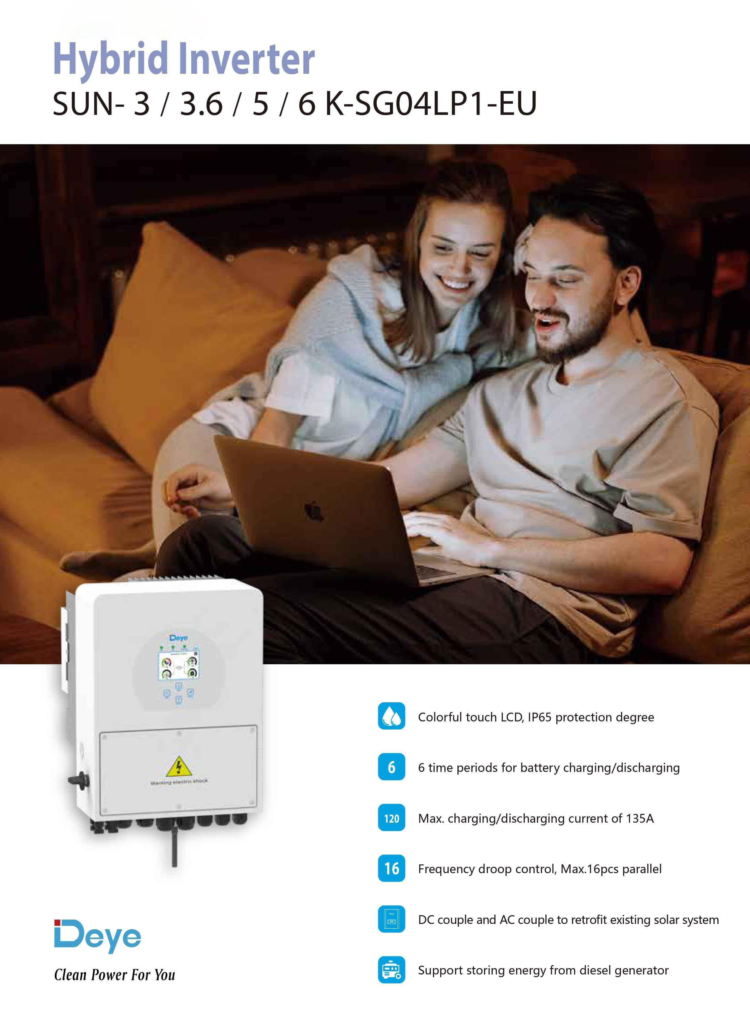 Datasheet Inverter Hybrid Deye SUN-3-6K-SG04LP1-EU