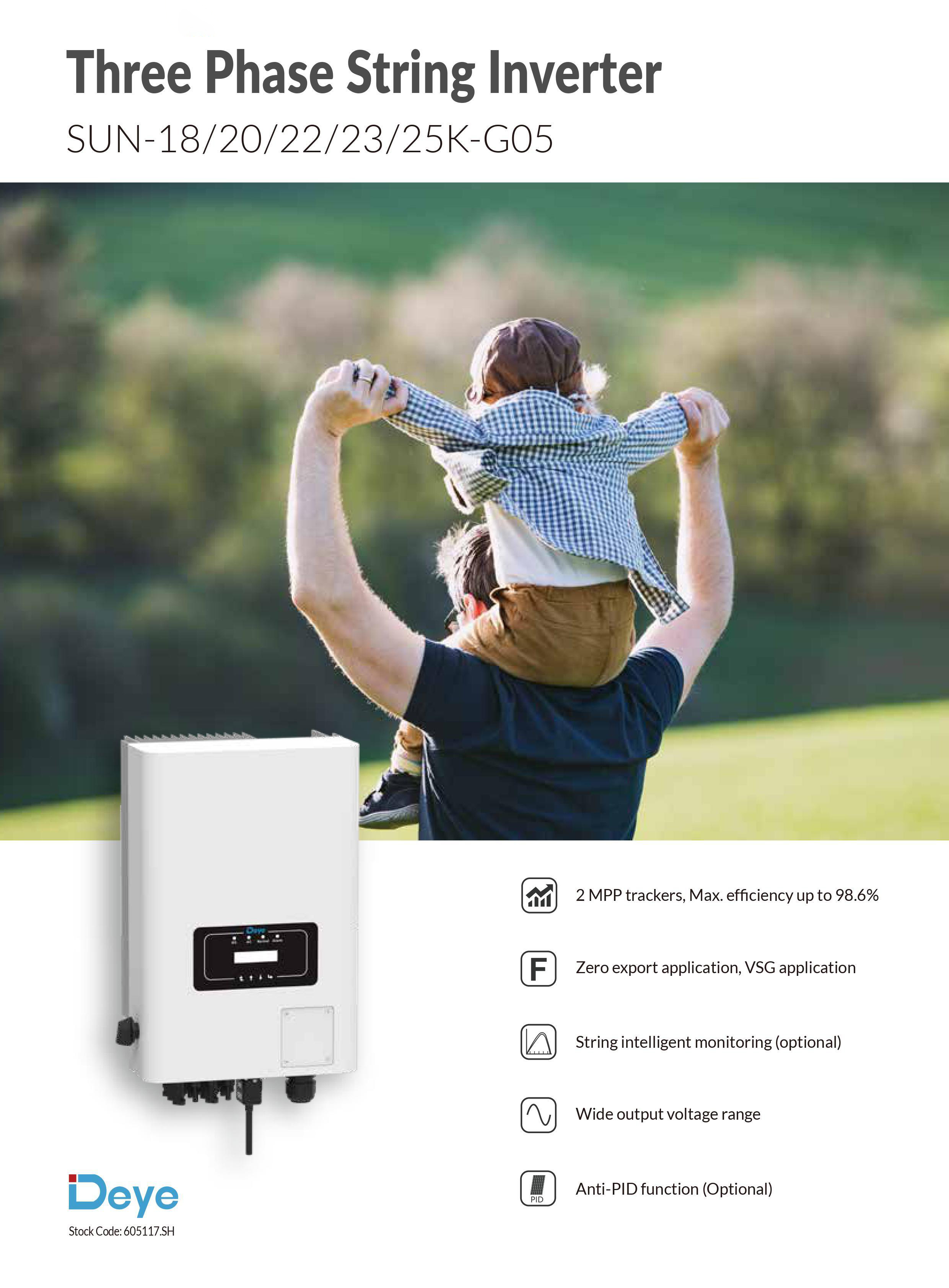 Datasheet thông số kỹ thuật inverter hòa lưới Deye SUN-18-25K-G05
